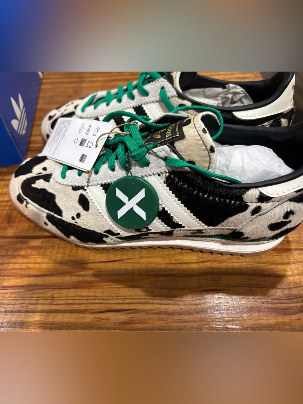adidas women’s OG72 Sneakers in Black, White & Green Accents